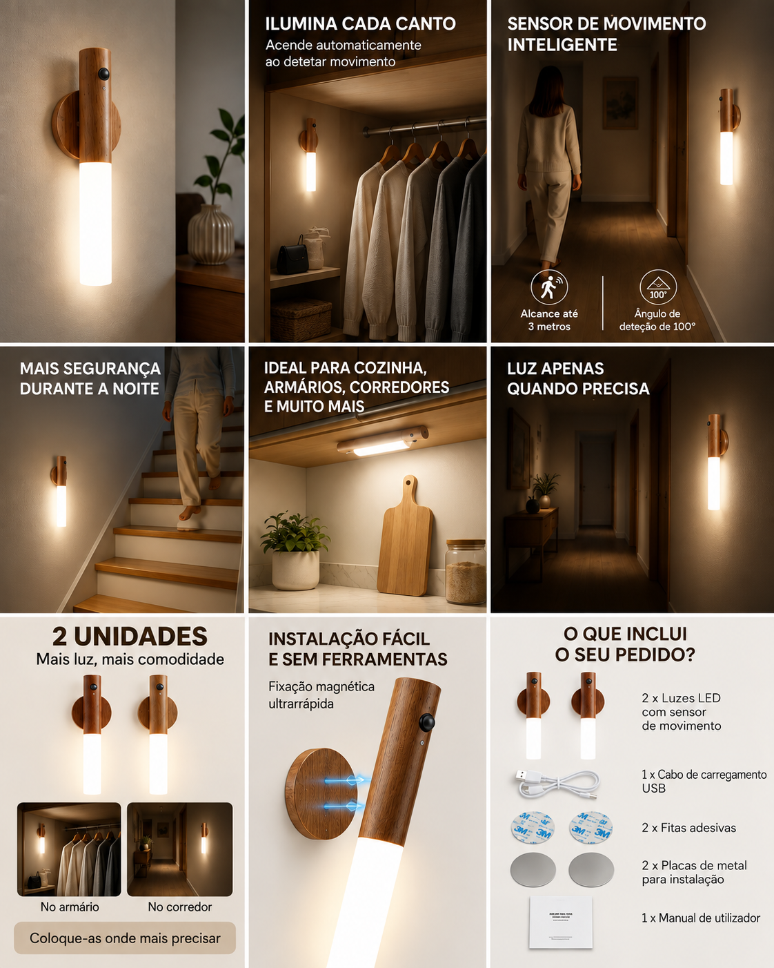 Luz LED™ Magnética (Inclui 2 unidades)