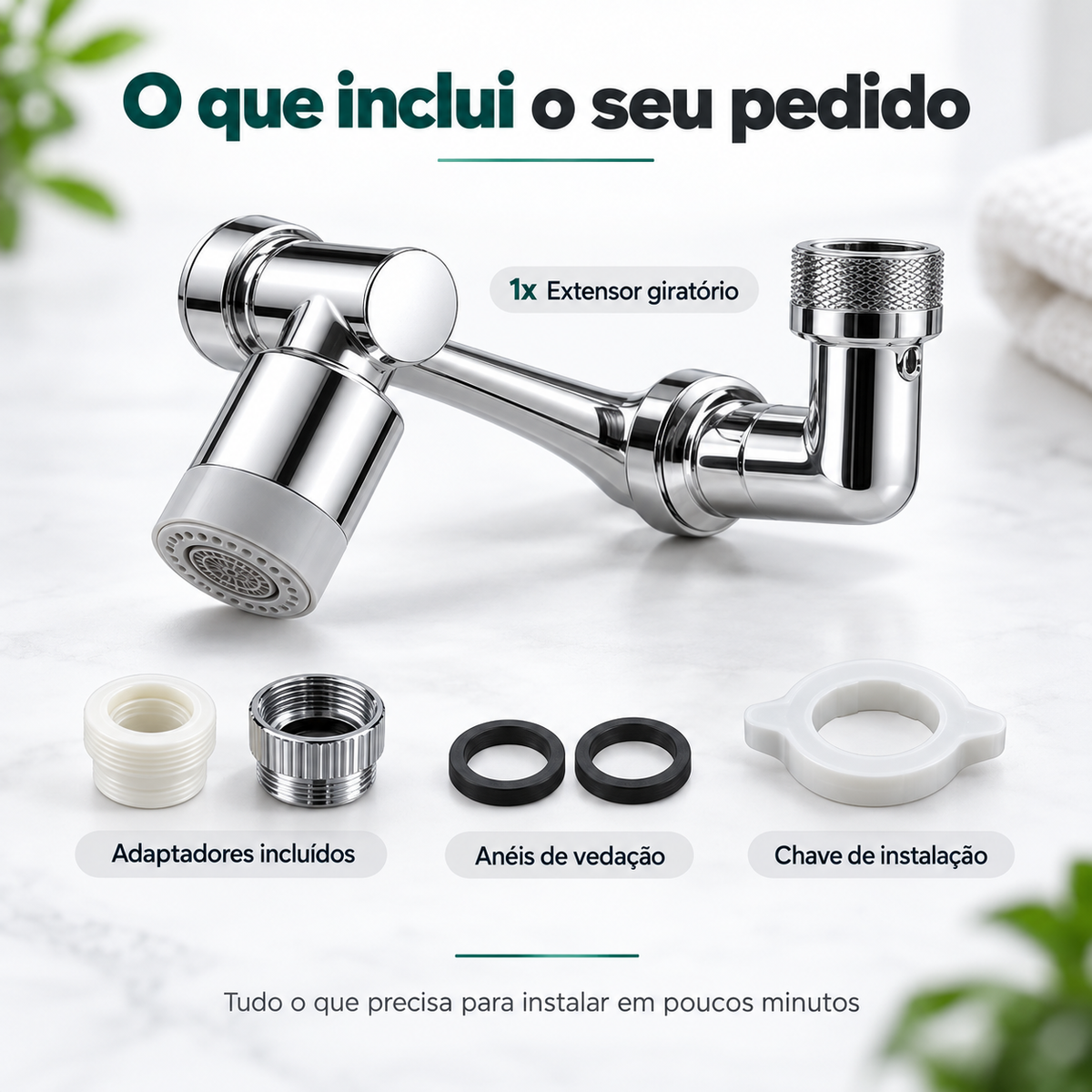 Extensor Giratório 1080° para Torneira