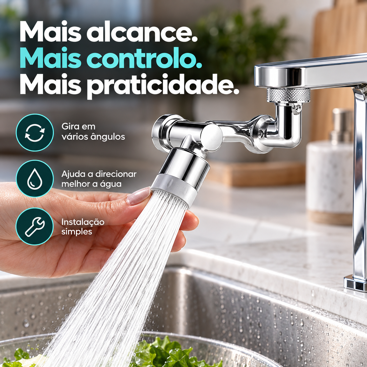 Extensor Giratório 1080° para Torneira
