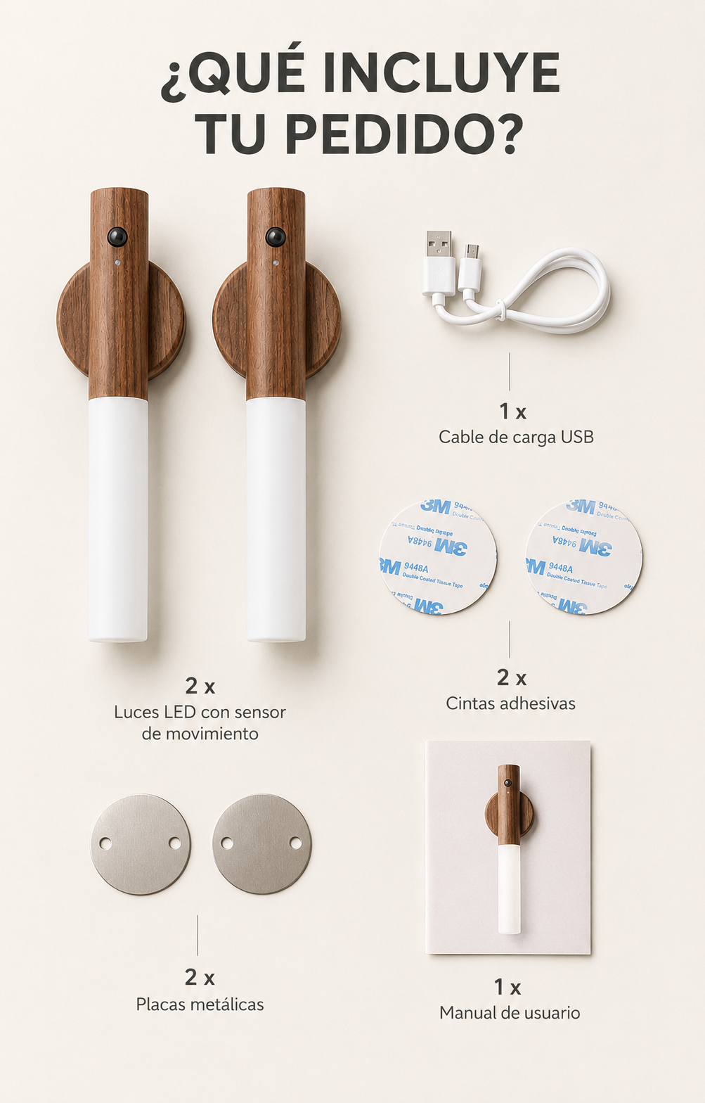 Luz LED™ - Magnética con Sensor de Movimiento (Incluye 2 lámparas LED)