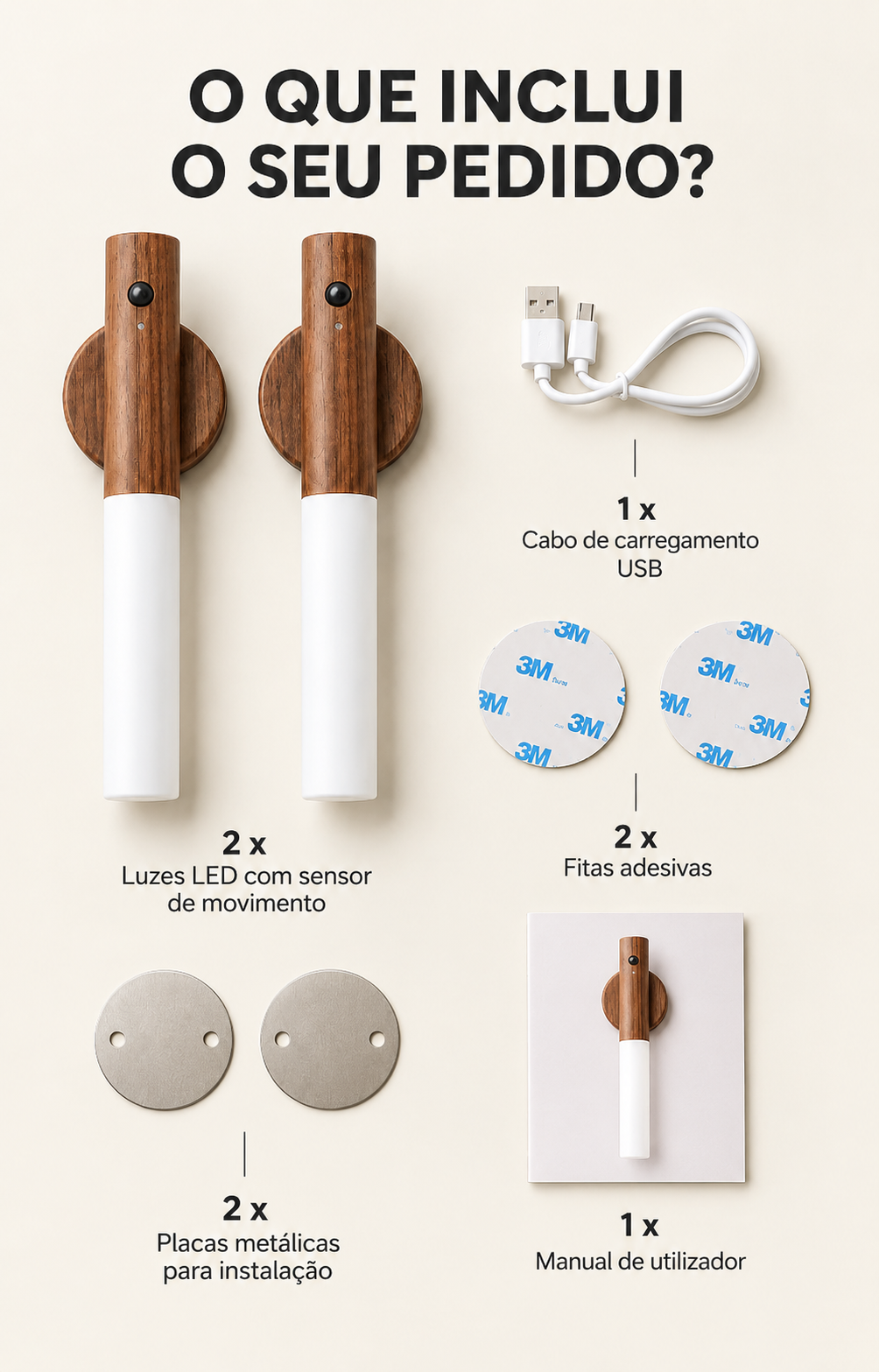 Luz LED™ Magnética (Inclui 2 unidades)