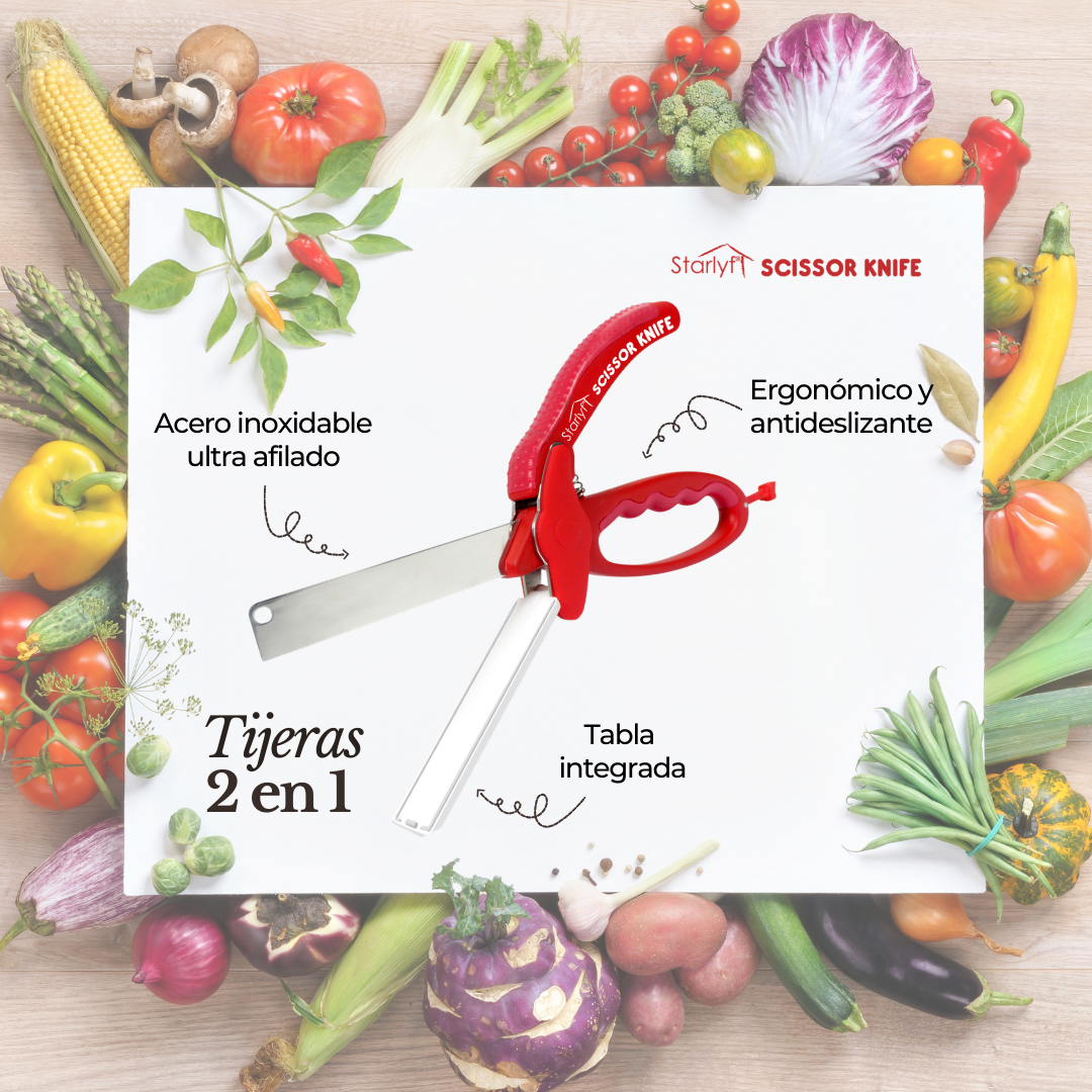 2-in-1 Kitchen Scissors with Integrated Cutting Board