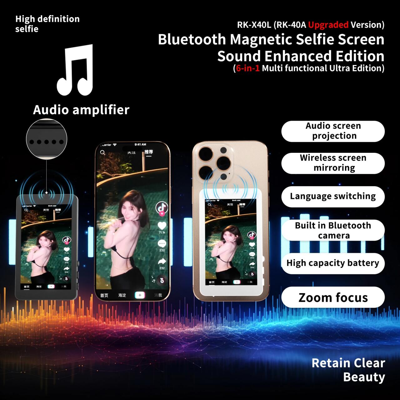 Wireless Magnetic Selfie Screen for Smartphone