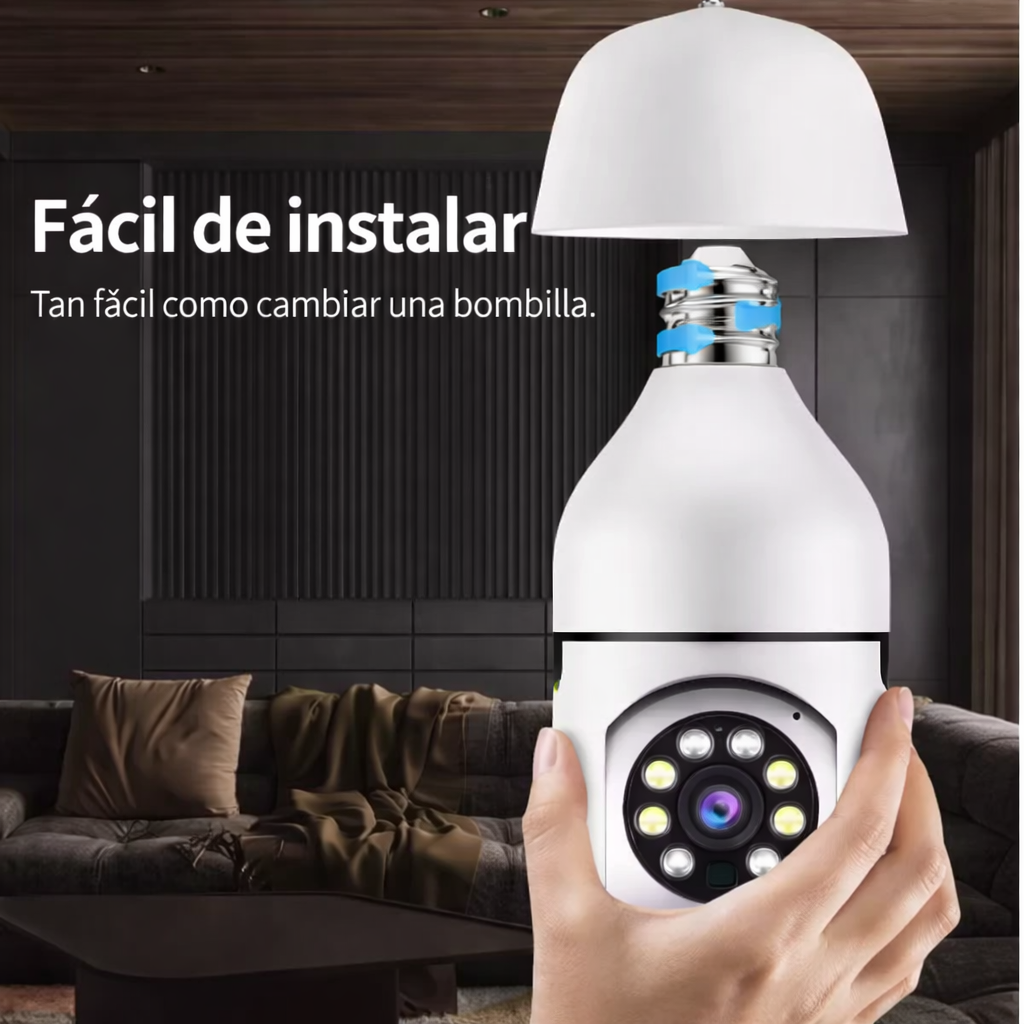 360° HD WiFi Bulb Security Camera with Night Vision